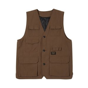 Japanese-Style Multi-Pocket Work Vest for Men - Retro Loose Sleeveless Functional Jacket, Urban Layered Fashion