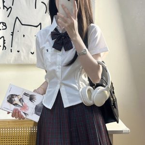 Japanese Style Pleated Skirt - High Waist Half-Length Short Skirt for Slimming Effect, Summer College Fashion