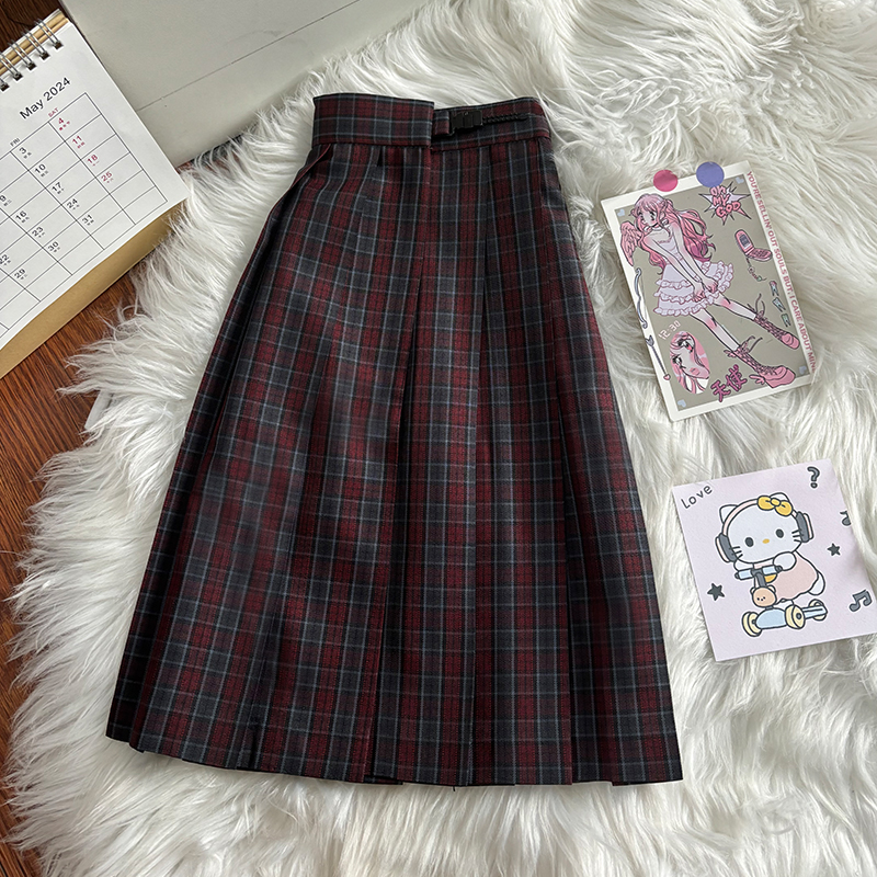 Japanese Style Pleated Skirt - High Waist Half-Length Short Skirt for Slimming Effect, Summer College Fashion