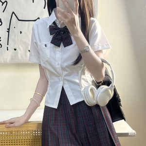 Japanese Style Pleated Skirt - High Waist Half-Length Short Skirt for Slimming Effect, Summer College Fashion