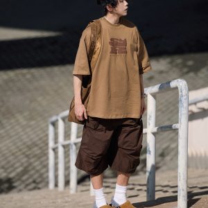 Japanese-Style Printed Short-Sleeve T-Shirt for Men - Casual Loose Round Neck Summer Tee