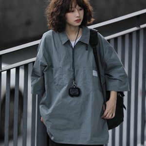 Japanese-Style Retro Loose Polo Shirt for Men and Women - Unisex Casual Short Sleeve T-Shirt, Summer City Boy Trend