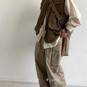 Japanese-Style Retro Multi-Pocket Vest for Men and Women - Casual Loose Sleeveless Layering Outerwear for Spring and Autumn