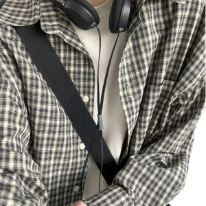 Japanese-style Retro Plaid Long Sleeve Shirt Jacket for Men and Women, Unisex Loose Fit, Versatile City Boy Style for Spring and Autumn