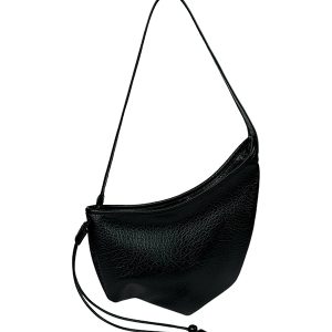 Japanese-Style Retro Soft Leather Horn Bag for Women, Niche Lazy Dumpling Shoulder Crossbody Bag with Large Capacity