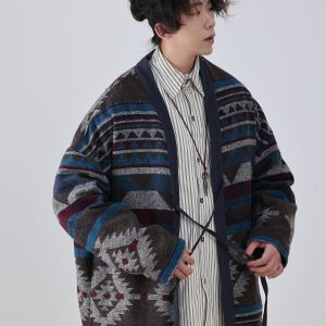 Japanese-Style Reversible Coat, Men's Tang Suit Jacket, New Chinese Ethnic Cardigan Robe, Niche Fashion Outerwear
