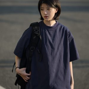 Japanese-Style Summer Solid Color Short Sleeve T-Shirt for Men - Casual Trendy 2025 Model, Versatile Fashion Essential