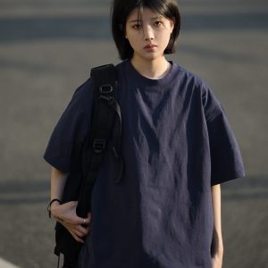 Japanese-Style Summer Solid Color Short Sleeve T-Shirt for Men - Casual Trendy 2025 Model, Versatile Fashion Essential