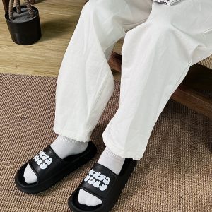 Japanese-Style Thick-Soled Sandals for Men and Women, Soft Indoor Slippers with Non-Slip Sole for Bathroom, Cloud-Like Comfort