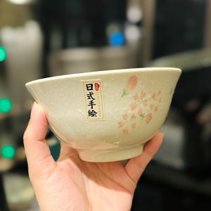 Japanese-Style Underglaze Ceramic Rice Bowl, 5-Inch Aesthetic Dining Bowl for High-End Home Use