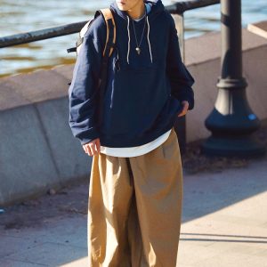 Japanese-Style Wide-Leg Pants for Men - Retro Autumn Loose Fit, Versatile Work Pants, Trendy Casual Fashion