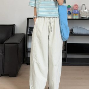 Japanese-Style Women's Balloon Pants - Flattering Loose Wide-Leg Casual Trousers in Small and Plus Sizes