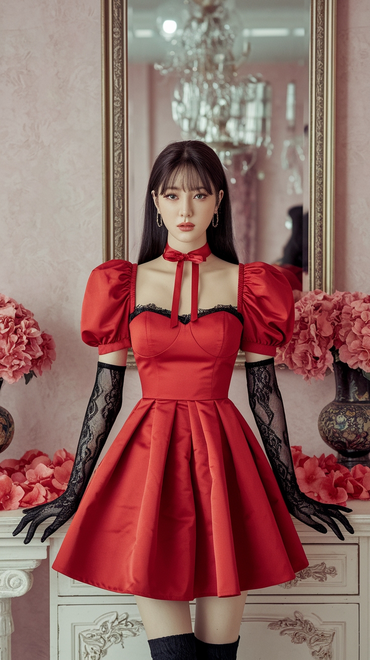 Jisoo Red Aesthetic: A Bold Fashion Statement outfit idea