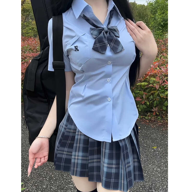 JK Uniform Pudding Bear Flat Angle Bow Tie Dress in Sea Night - Cute Kawaii Style Fashion for Trendy Outfits