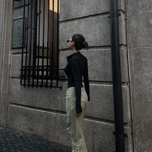 Khaki Parachute Skirt - Unique Style, Trendy Midi Length, Y2K Fashion, Streetwear Inspired, Casual Chic Look