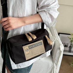 Klein Blue Nylon Oxford Crossbody Bag - Unisex Travel Shoulder Bag for Sports & Fitness - Trendy 2025 Style