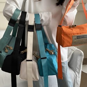 Klein Blue Nylon Oxford Crossbody Bag - Unisex Travel Shoulder Bag for Sports & Fitness - Trendy 2025 Style