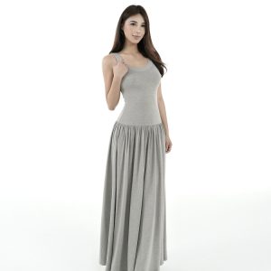 Knitted Elastic Strap Dress - Long Skirt, Boho Chic Style, Perfect for Summer, Casual and Elegant Fashion