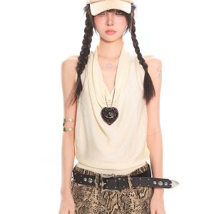 Knotted Knit Casual Vest for Women - High Elasticity Slim Fit Summer Top