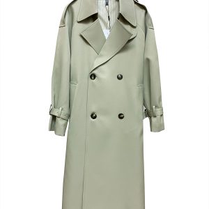 Korean Chic Long Trench Coat for Women - Mid-Length Stylish Outerwear for Spring and Autumn, Perfect for Shorter Individuals