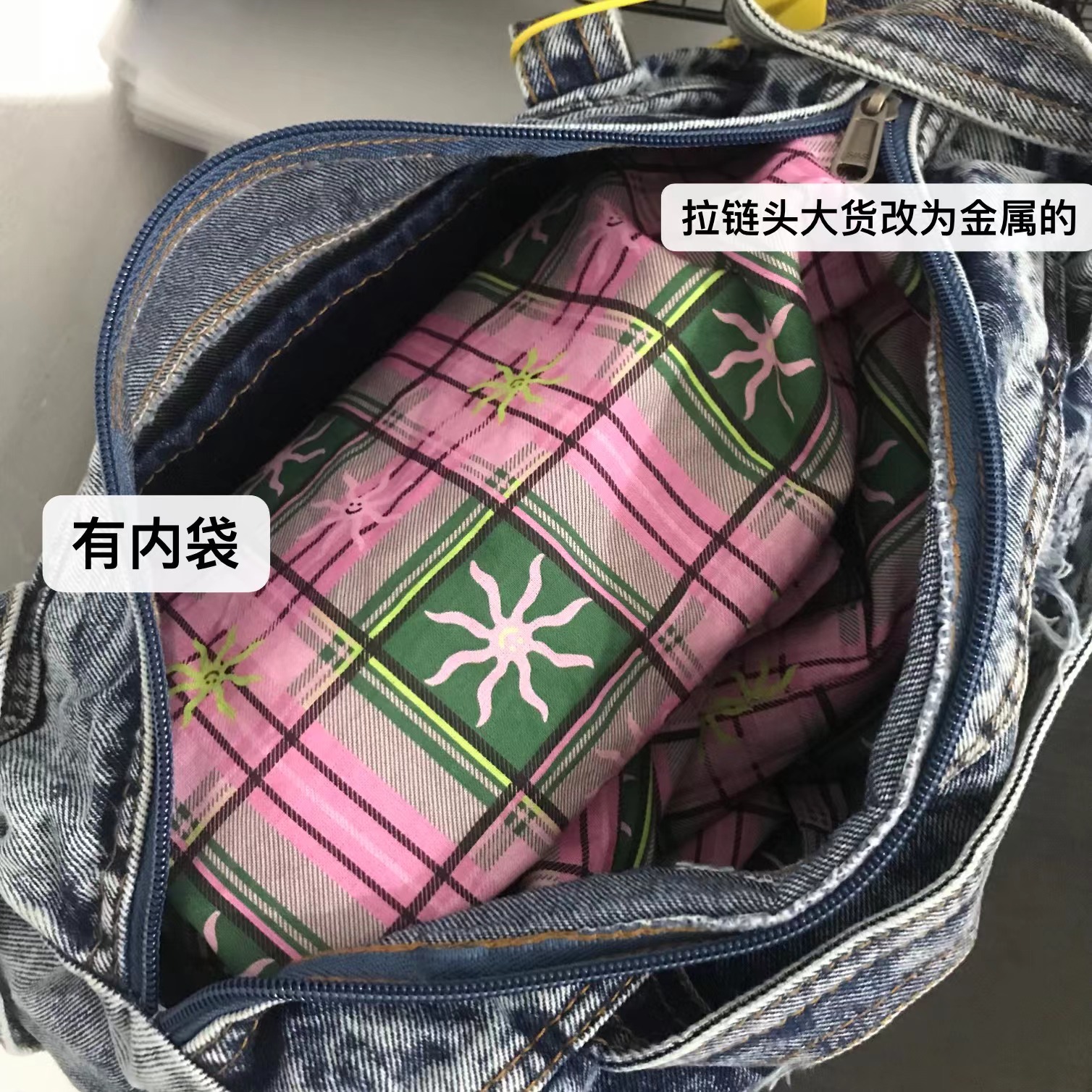 Korean Retro Letter Embroidery Washed Denim Boston Bag - Large Capacity Travel Fitness Shoulder Underarm Bag Korean Retro Letter Embroidery Washed Denim Boston Bag - Large Capacity Travel Fitness Shoulder Underarm Bag