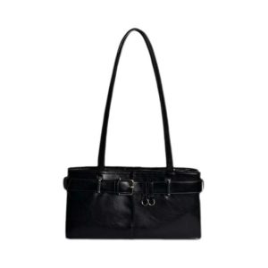 Korean Retro Underarm Baguette Bag for Women - Versatile Commuting Shoulder Bag with High-End Keychain, Stylish Motorcycle Accessory