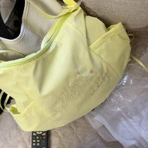 Korean Style 2025 Summer Sweet Underarm Tote Bag with Lettering, Large Capacity Versatile Shoulder Handbag for Everyday Use