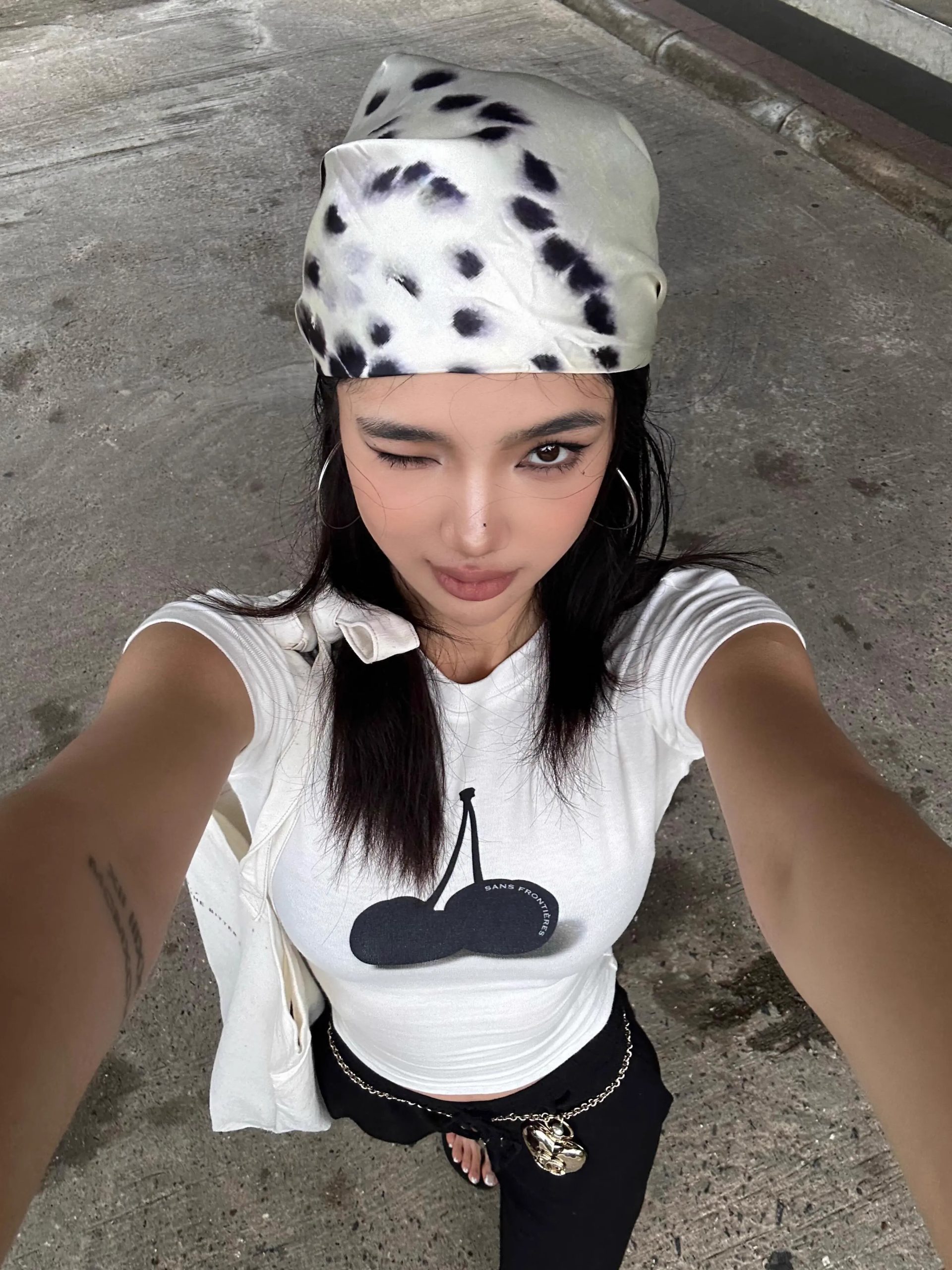 Korean Style Black Cherry Short Sleeve T-Shirt - High Elastic Slim Fit, Pure Cotton, 25SS Trendy Essential Korean Style Black Cherry Short Sleeve T-Shirt - High Elastic Slim Fit, Pure Cotton, 25SS Trendy Essential