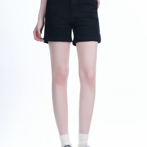 Korean Style Black High-Waisted Ultra-Short Denim Shorts for Women - Slimming Summer Elastic Rolled-Edge Hot Pants