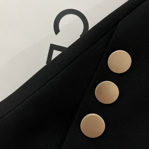 Korean Style Black Metal Buckle Vintage Blazer for Women - 2025 Spring Autumn Petite Fashion Jacket