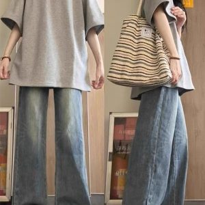 Korean-Style Color-Blocked Patchwork Plaid Polo T-Shirt for Girls - Short Sleeve Summer Top for Middle and High School Students - Gray