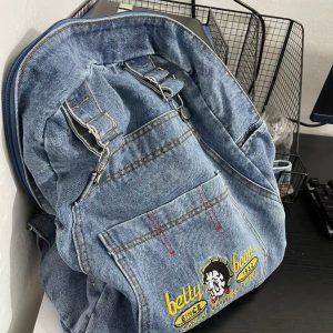 Korean Style Cowboy Backpack for Girls & Students, Large Capacity, Trendy Minimalist Retro Design with Suspenders