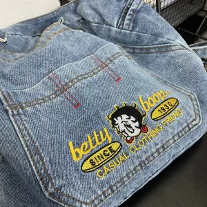 Korean Style Cowboy Backpack for Girls & Students, Large Capacity, Trendy Minimalist Retro Design with Suspenders