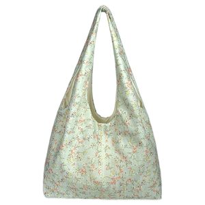 Korean-Style Floral Canvas Tote Bag for Women, 2025 Large-Capacity Commuting Shoulder Bag