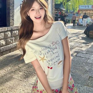 Korean Style Floral Pleated Skirt for Women, Summer A-Line Mid-Length Skirt, Colorful Vacation Outfit