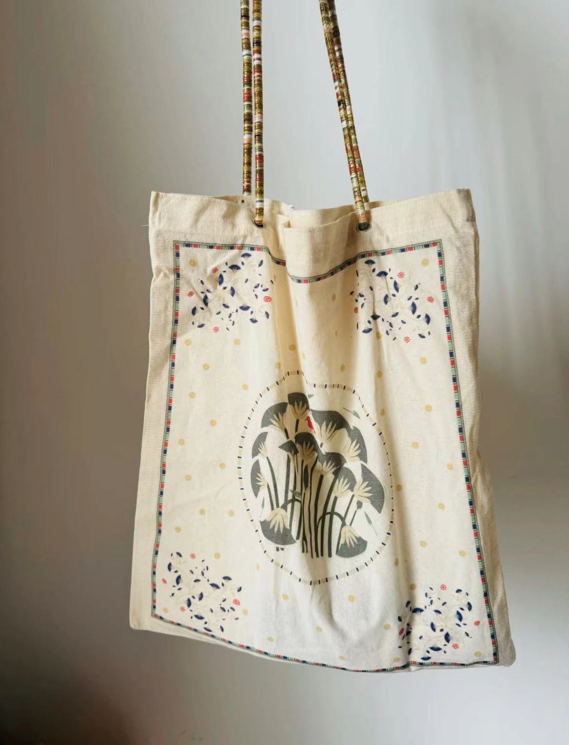 Korean-Style Floral Printed Canvas Tote Bag, Casual Large Capacity Shoulder Bag, Versatile Fashionable Everyday Use Korean-Style Floral Printed Canvas Tote Bag, Casual Large Capacity Shoulder Bag, Versatile Fashionable Everyday Use