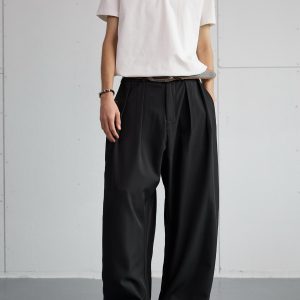 Korean Style High-End Loose Drape Suit Pants for Men - Versatile Wide-Leg Trousers for Casual Spring Fashion