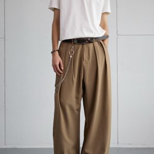 Korean Style High-End Loose Drape Suit Pants for Men - Versatile Wide-Leg Trousers for Casual Spring Fashion