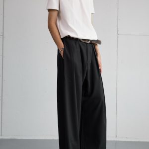 Korean Style High-End Loose Drape Suit Pants for Men - Versatile Wide-Leg Trousers for Casual Spring Fashion