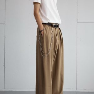 Korean Style High-End Loose Drape Suit Pants for Men - Versatile Wide-Leg Trousers for Casual Spring Fashion