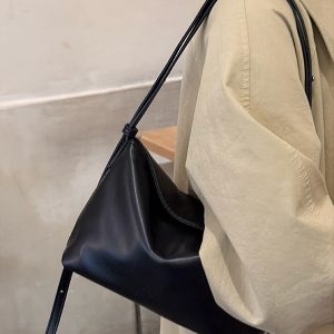 Korean-Style High-End Soft Leather Tote Bag 2025 - Minimalist Shoulder & Crossbody Handbag for Niche Fashion Lovers