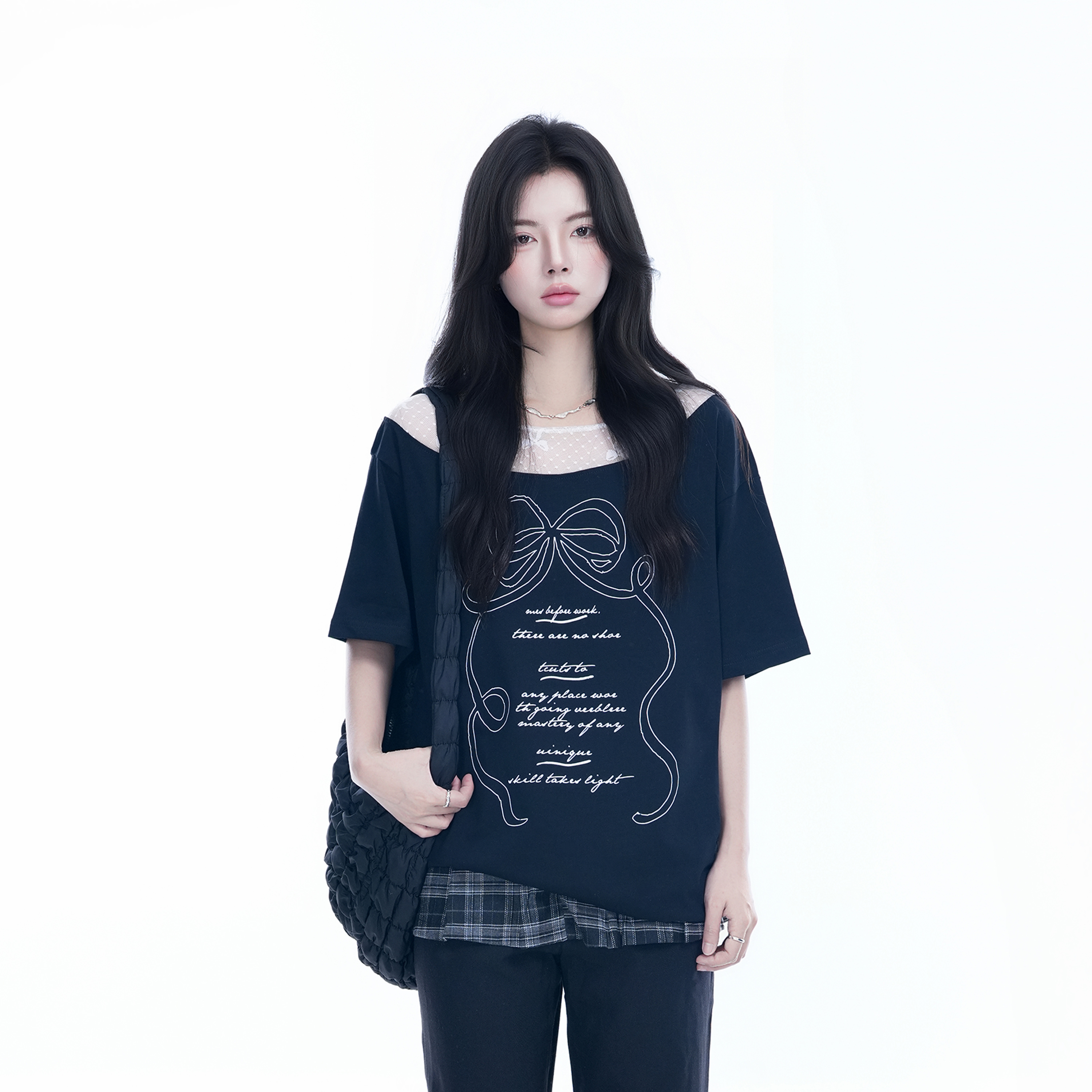 Korean-Style Lace Spliced Off-Shoulder Short Sleeve T-Shirt for Women – Loose Fit, Sweet Design, Perfect for Casual Y2K Fashion