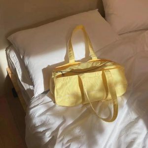 Korean-Style Large-Capacity Casual Travel Bag, Versatile Cylindrical Handbag for Shoulder and Underarm Use