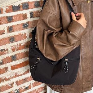 Korean Style Large-Capacity Nylon Tote Bag for Women - 2025 High-End Shoulder Crossbody Bag