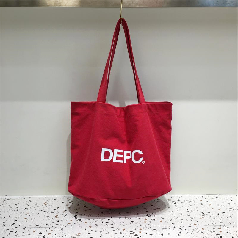 Korean Style Letter Canvas Tote Bag - Large Capacity Casual Shoulder Bag for Everyday Use