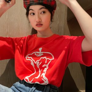 Korean Style Loose Fit Short Sleeve T-Shirt for Women - Summer 2025 Pure Cotton Round Neck Casual Top