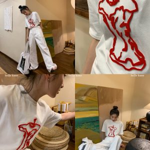 Korean Style Loose Fit Short Sleeve T-Shirt for Women - Summer 2025 Pure Cotton Round Neck Casual Top