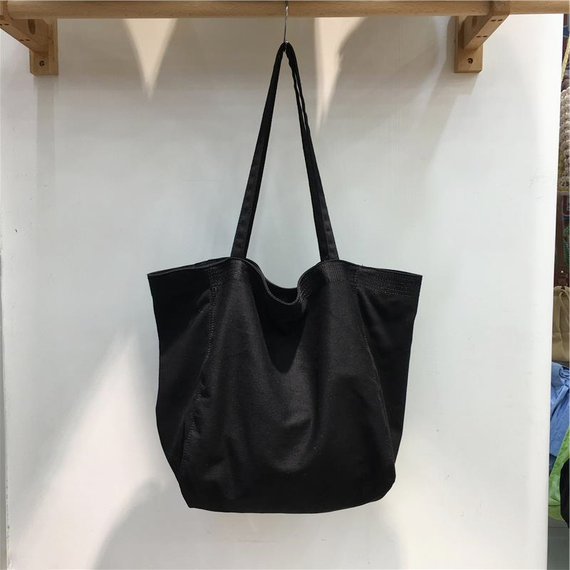 Korean Style Minimalist Large Capacity Canvas Tote Bag - Casual Shopping Shoulder Bag for Students, Ins Wind Lazy Aesthetic