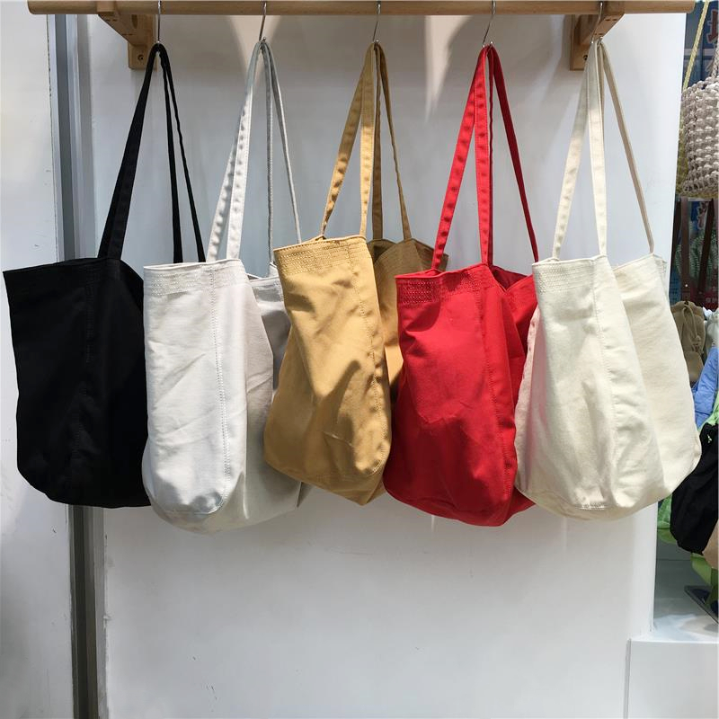 Korean Style Minimalist Large Capacity Canvas Tote Bag - Casual Shopping Shoulder Bag for Students, Ins Wind Lazy Aesthetic