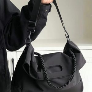 Korean Style Nylon Shoulder Bag for Women, Versatile Large Capacity Tote for Commuting, Classes, and Everyday Use